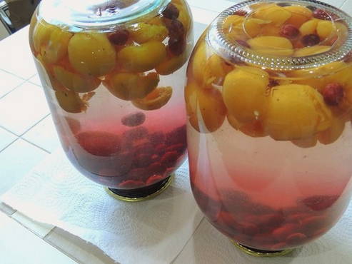 Apricot and cherry compote