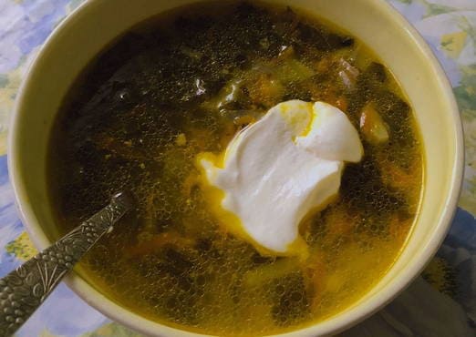 حساء سوريل مع الديك الرومي
